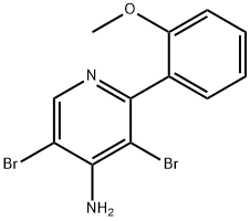 4-Amino-3,5-dibromo-2-(2-methoxyphenyl)pyridine 结构式