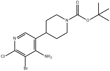 4-Amino-2-chloro-3-bromo-5-(N-Boc-piperidin-4-yl)pyridine 结构式
