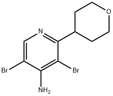 4-Amino-3,5-dibromo-2-(4-tetrahydropyranyl)pyridine 结构式