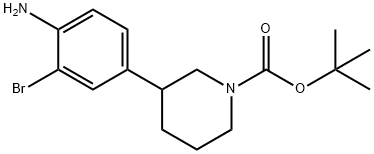 TERT-BUTYL 3-(3-BROMO-4-AMINOPHENYL)PIPERIDINE-1-CARBOXYLATE 结构式