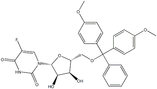 5'-O-4,4'-dimethoxytrityl-5-fluorouridine 结构式