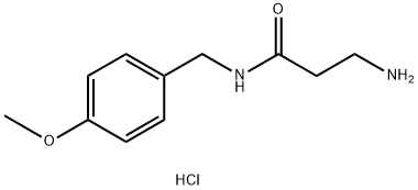 3-amino-N-[(4-methoxyphenyl)methyl]propanamide hydrochloride 结构式