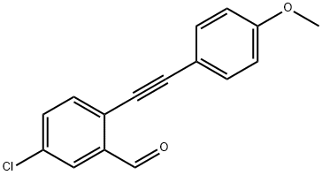 5-氯-(2 -(4 -甲氧基苯基)乙炔基)苯甲醛 结构式