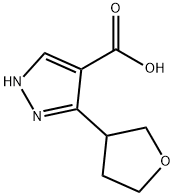3-(oxolan-3-yl)-1H-pyrazole-4-carboxylic acid 结构式