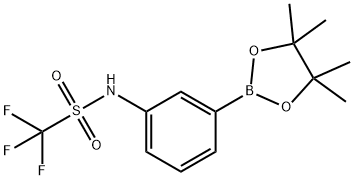 1,1,1-三氟-N-(3-(4,4,5,5-四甲基-1,3,2-二氧硼杂环戊烷-2-基)苯基)甲磺酰胺 结构式