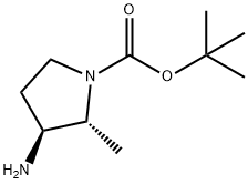 1-Pyrrolidinecarboxylic acid, 3-amino-2-methyl-, 1,1-dimethylethyl ester, (2R,3S)- 结构式