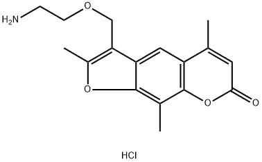 3-[(2-aminoethoxy)methyl]-2,5,9-trimethyl-7H-furo[3,2-g]chromen-7-one hydrochloride 结构式