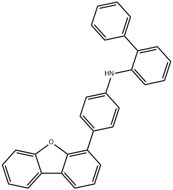 N-[4-(4-二苯并呋喃)苯基]-2-氨基联苯 结构式