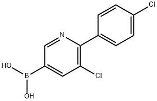5-Chloro-6-(4-chlorophenyl)pyridine-3-boronic acid 结构式