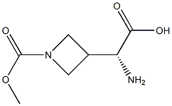 3-Azetidineacetic acid, alpha-amino-1-(methoxycarbonyl)-, (alphaR)- 结构式