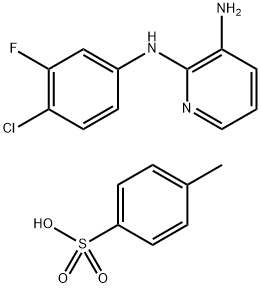 N2-(4-chloro-3-fluorophenyl)pyridine-2,3-diamine 4-methylbenzenesulfonate 结构式