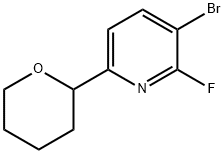 3-Bromo-2-fluoro-6-(oxan-2-yl)pyridine 结构式