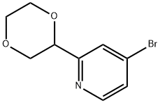 4-bromo-2-(1,4-dioxan-2-yl)pyridine 结构式