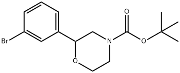 tert-butyl 2-(3-bromophenyl)morpholine-4-carboxylate 结构式