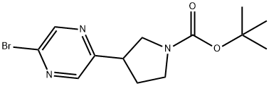 2-Bromo-5-(N-Boc-pyrrolidin-3-yl)pyrazine 结构式