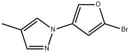 2-Bromo-4-(4-methyl-1H-pyrazol-1-yl)furan 结构式