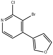 3-Bromo-4-(3-furyl)-2-chloropyridine 结构式