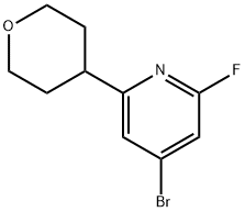 4-Bromo-2-fluoro-6-(oxan-4-yl)pyridine 结构式