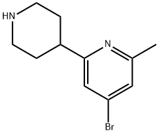 4-Bromo-2-methyl-6-(piperidin-4-yl)pyridine 结构式