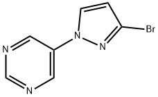 3-BROMO-1-(PYRIMIDIN-5-YL)-1H-PYRAZOLE 结构式