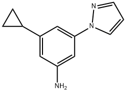 3-Cyclopropyl-5-(1H-pyrazol-1-yl)aniline 结构式