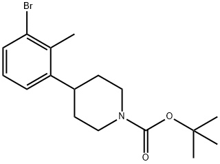 2-Methyl-3-(N-Boc-piperidin-4-yl)bromobenzene 结构式