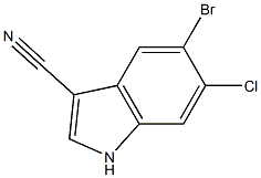 5-bromo-6-chloro-1H-indole-3-carbonitrile 结构式