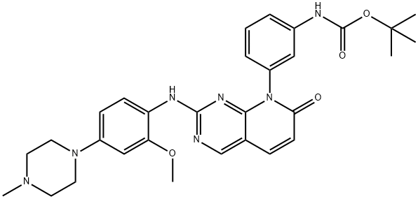 tert-butyl (3-(2-((2-methoxy-4-(4-methylpiperazin-1-yl)phenyl)amino)-7-oxopyrido[2,3-d]pyrimidin-8(7H)-yl)phenyl)carbamate 结构式