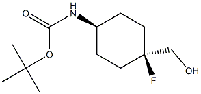 叔丁基(反-4-氟-4-(羟甲基)环己基)氨基甲酸酯 结构式