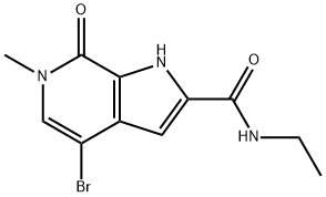 4-溴-N-乙基-6-甲基-7-氧代-1H-吡咯并[2,3-C]吡啶-2-甲酰胺 结构式