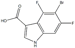 5-bromo-4,6-difluoro-1H-indole-3-carboxylic acid 结构式