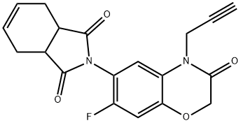 1H-Isoindole-1,3(2H)-dione, 2-[7-fluoro-3,4-dihydro-3-oxo-4-(2-propyn-1-yl)-2H-1,4-benzoxazin-6-yl]-3a,4,7,7a-tetrahydro- 结构式