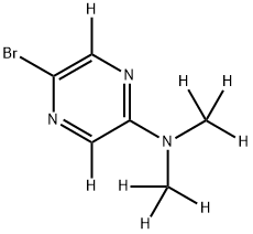 5-bromo-N,N-bis(methyl-d3)pyrazin-2-amine-3,6-d2 结构式