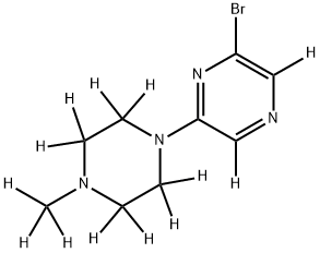 2-Bromo-6-(N-methylpiperazin-1-yl)pyrazine-d13 结构式