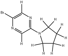 2-Bromo-5-(pyrrolidino)pyrazine-d10 结构式