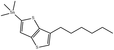 (6-己基噻吩[3,2-B]噻吩-2-基)三甲基锡烷 结构式