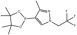 3-甲基-4-(4,4,5,5-四甲基-1,3,2-二氧杂硼杂环戊烷-2-基)-1-(2,2,2-三氟乙基)-1H-吡唑 结构式