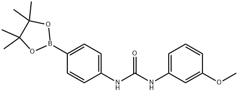 4-(3-甲氧基苯基脲基)苯硼酸频哪醇酯 结构式