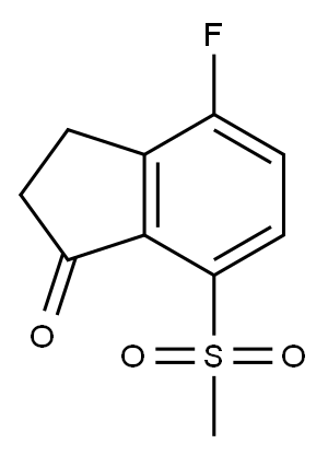 4-氟-7-(甲基磺酰基)-2,3-二氢-1H-茚满-1-酮 结构式
