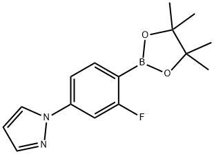 2-Fluoro-4-(1H-pyrazol-1-yl)phenylboronic acid pinacol ester 结构式