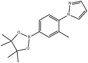 3-Methyl-4-(1H-pyrazol-1-yl)phenylboronic acid pinacol ester 结构式