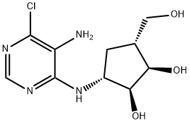 (1R,2S,3R,5R)-3-((5-AMINO-6-CHLOROPYRIMIDIN-4-YL)AMINO)-5-(HYDROXYMETHYL)CYCLOPENTANE-1,2-DIOL 结构式