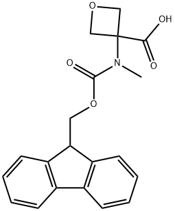 3-(((((9H-荧光素-9-基)甲氧基)羰基)(甲基)氨基)氧杂环丁烷-3-羧酸 结构式