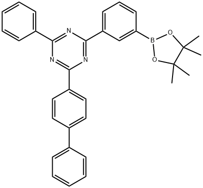 2-([1,1'-联苯]-4-基)-4-苯基-6-(3-(4,4,5,5-四甲基-1,3,2-二氧杂硼烷-2-基)苯基)-1,3,5-三嗪 结构式