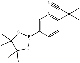 1-(5-(4,4,5,5-tetramethyl-1,3,2-dioxaborolan-2-yl)pyridin-2-yl)cyclopropane-1-carbonitrile 结构式