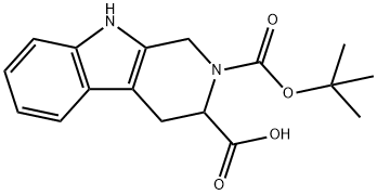 2-(叔丁氧基羰基)-2,3,4,9-四氢-1H-吡啶并[3,4-B]吲哚-3-羧酸 结构式