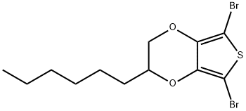 Thieno[3,4-b]-1,4-dioxin, 5,7-dibromo-2-hexyl-2,3-dihydro- 结构式
