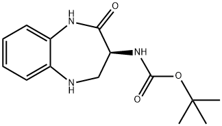 Carbamic acid, N-[(3S)-2,3,4,5-tetrahydro-2-oxo-1H-1,5-benzodiazepin-3-yl]-, 1,1-dimethylethyl ester 结构式