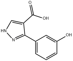 3-(3-hydroxyphenyl)-1H-pyrazole-4-carboxylic acid 结构式