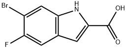 6-bromo-5-fluoro-1H-indole-2-carboxylic acid 结构式